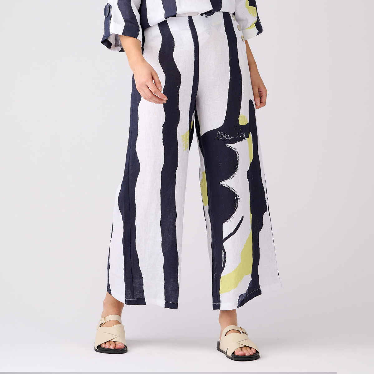 Linen Printed Palazzo Pants