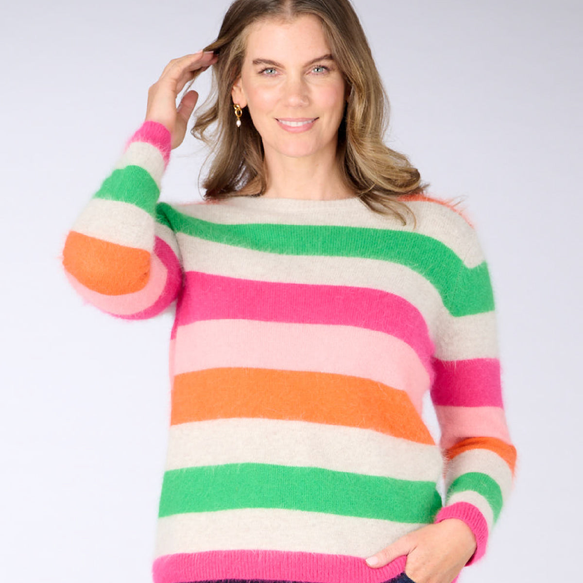 Angora Blend Stripe Sweater