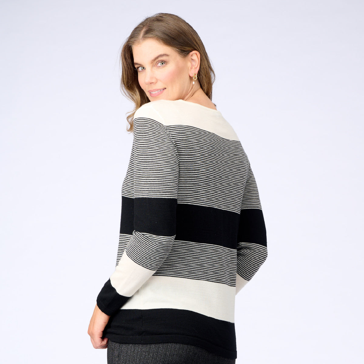 Merino Wool Mixed Stripe Sweater