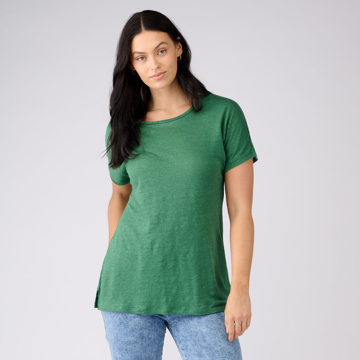 Linen Jersey Relaxed Tee Shirt