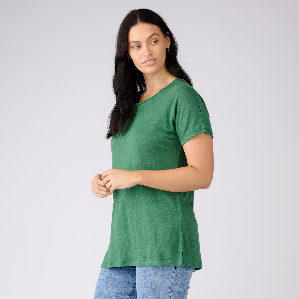 Linen Jersey Relaxed Tee Shirt