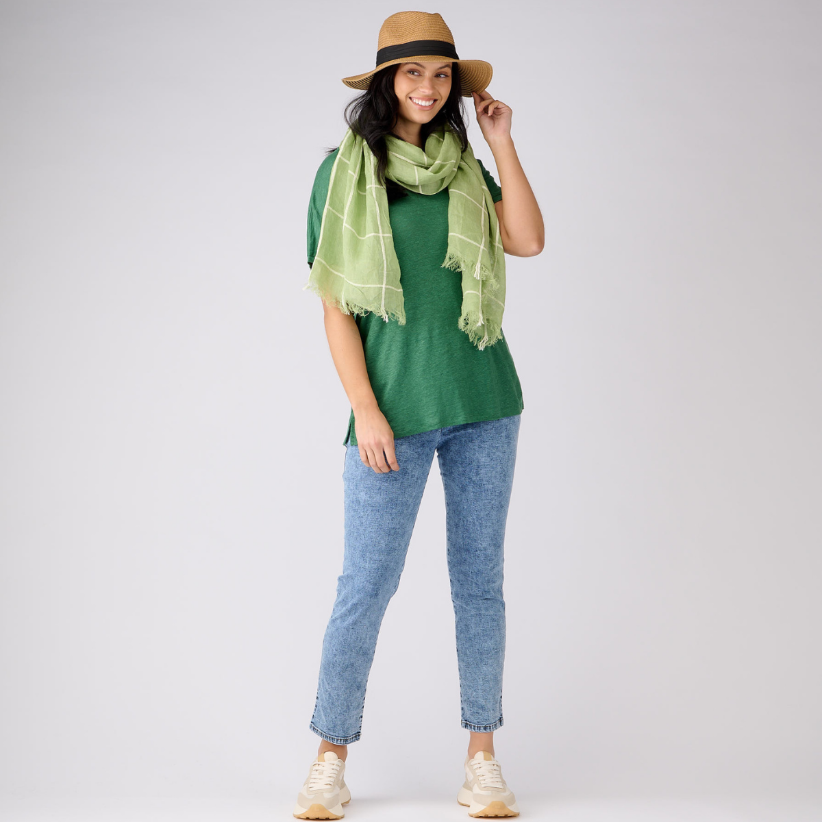 Linen Jersey Relaxed Tee Shirt