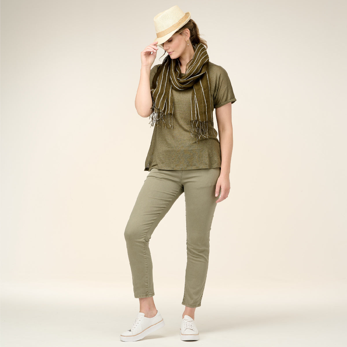 Linen Jersey Relaxed Tee Shirt