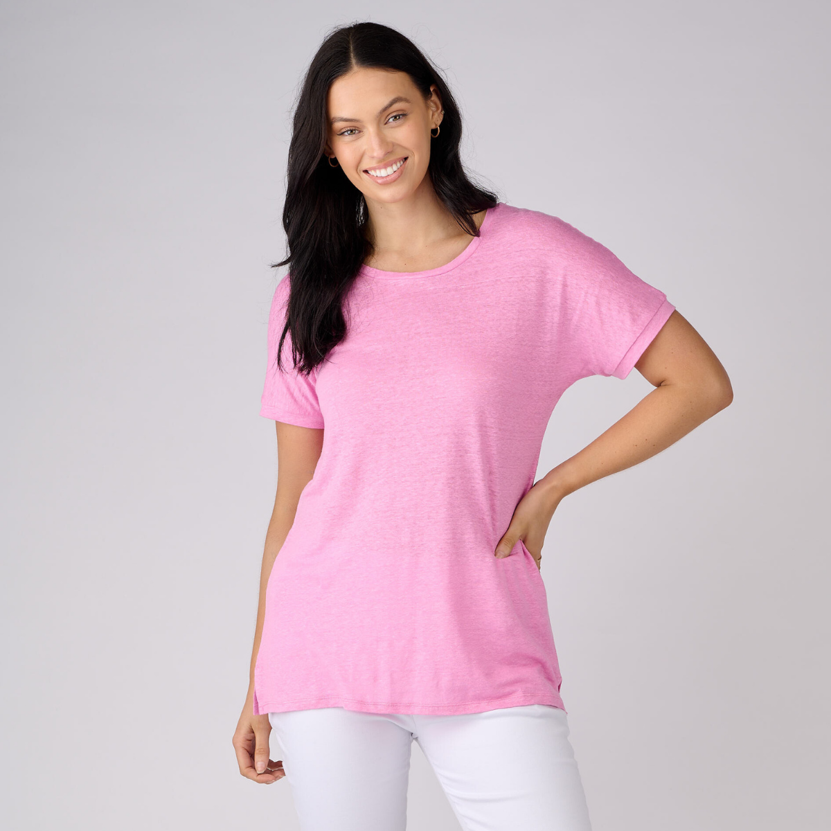 Linen Jersey Relaxed Tee Shirt