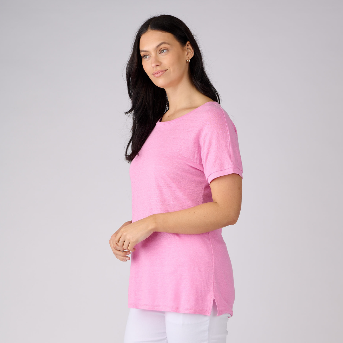 Linen Jersey Relaxed Tee Shirt