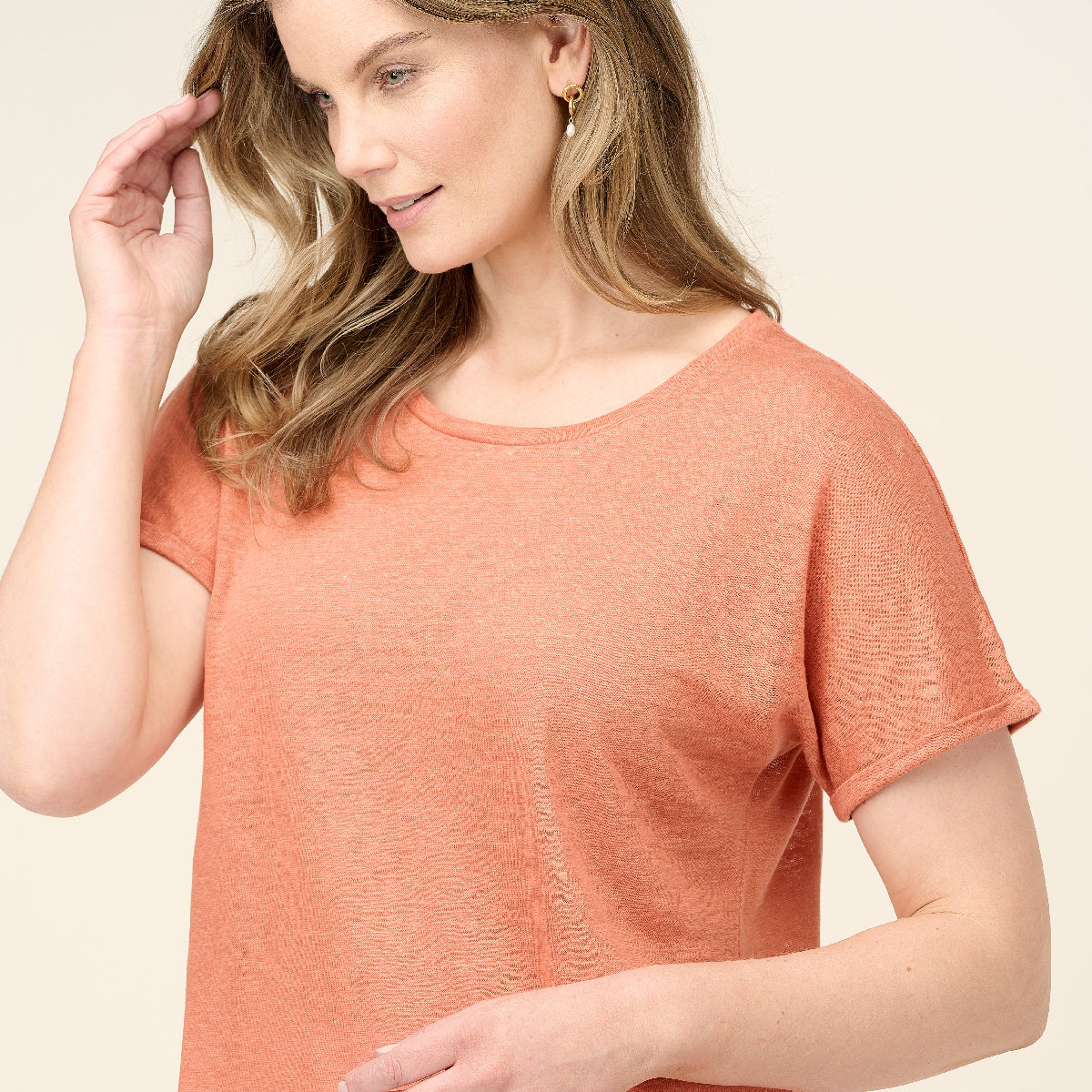 Linen Jersey Relaxed Tee Shirt