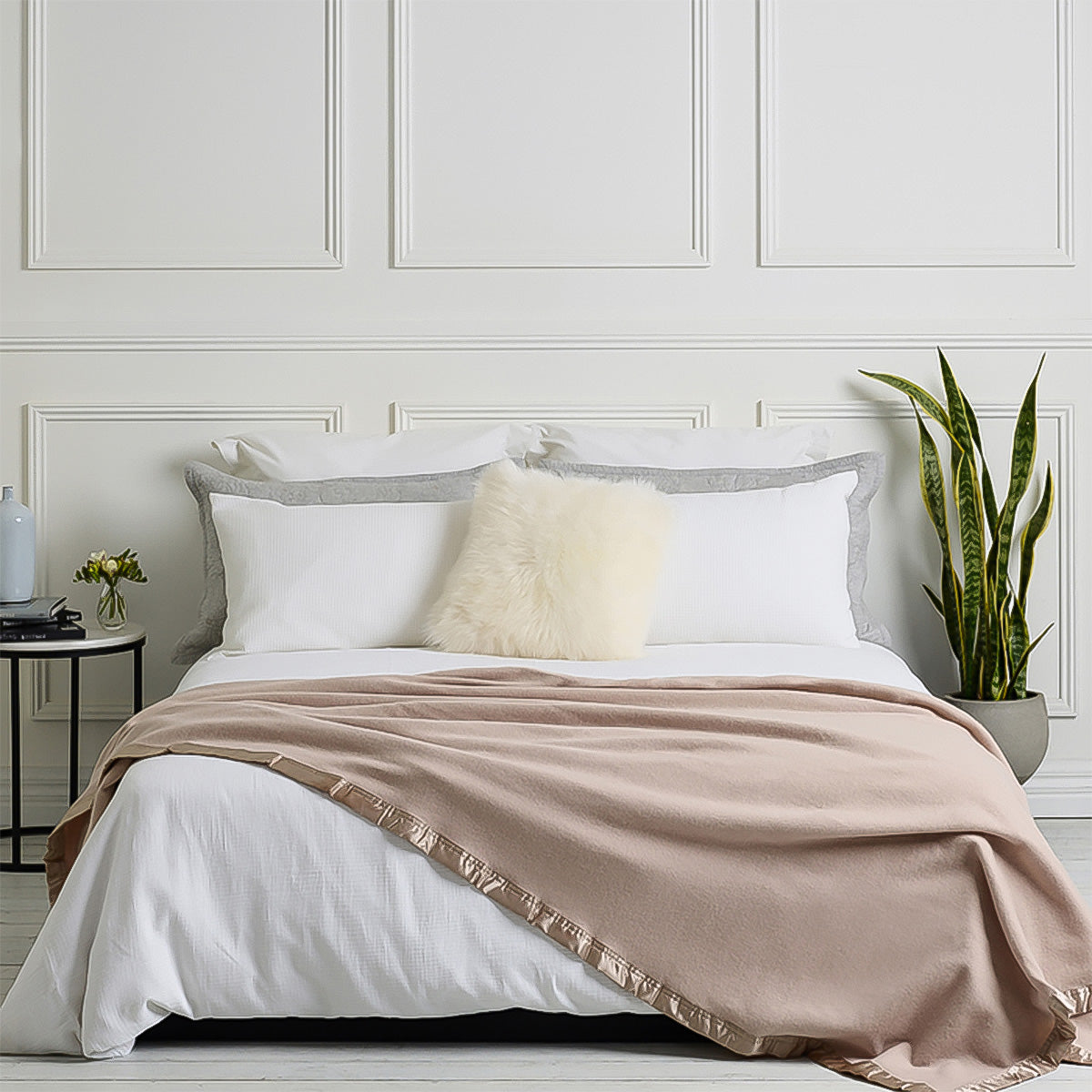 Fine Merino Wool Satin Blanket