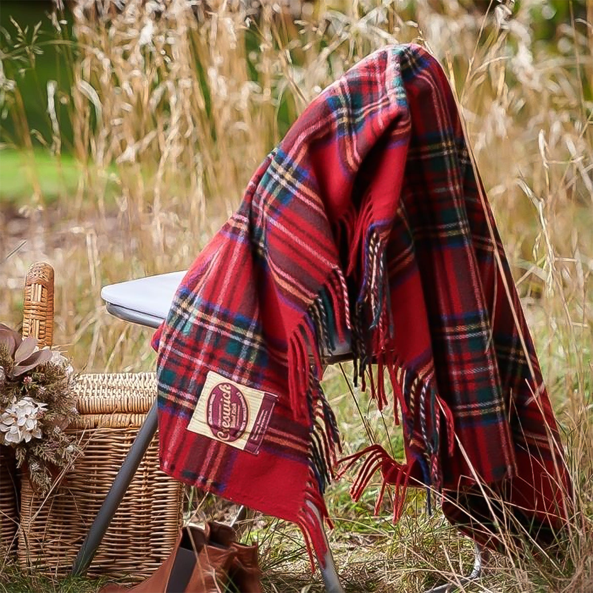 Billabong Fringed Tartan Throw Blanket I