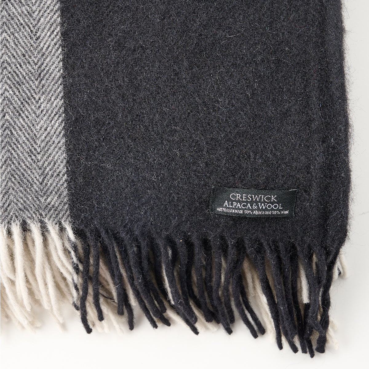 Alpaca Australian Wool Throw Herringbone Stripe