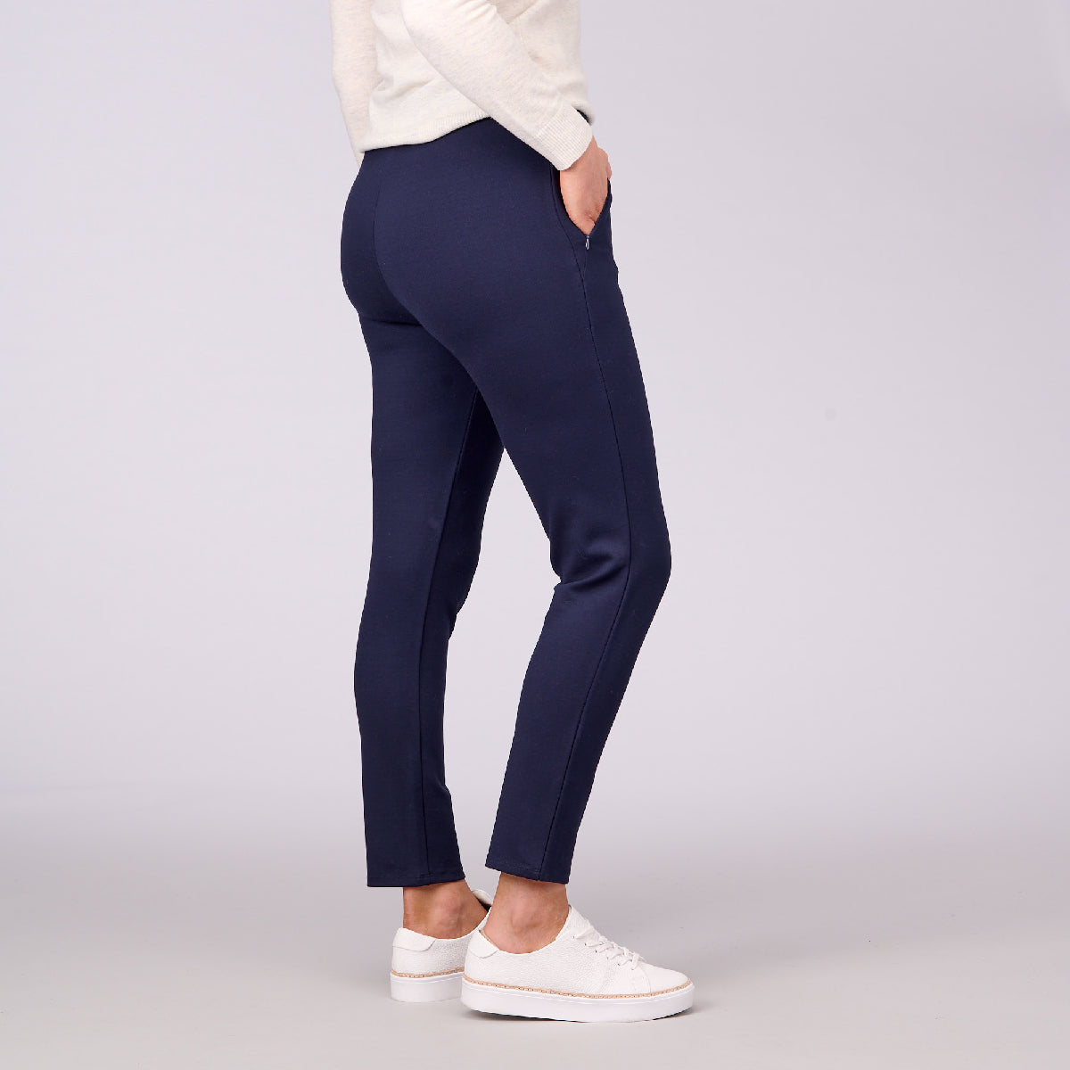 Slim Leg Ponti Zip Detail 7/8 Pants