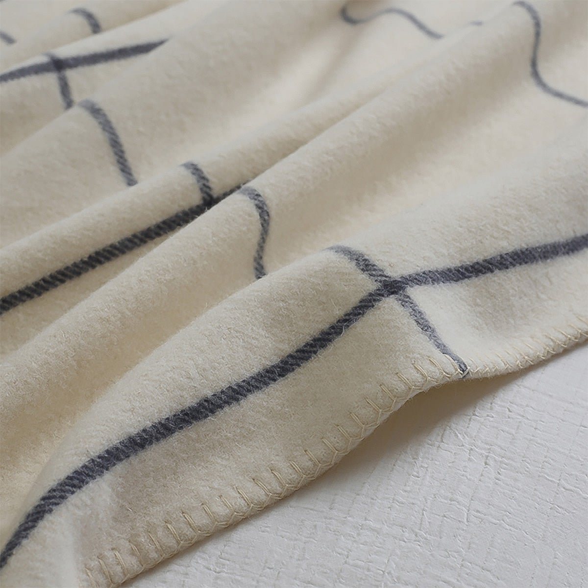 Fine Merino Wool Blanket Check