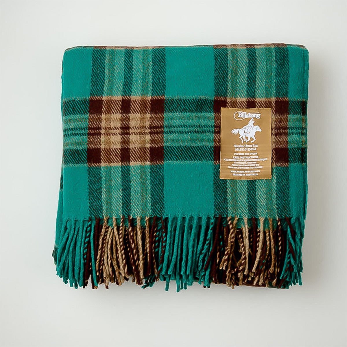 Billabong Fringed Tartan Throw Blanket