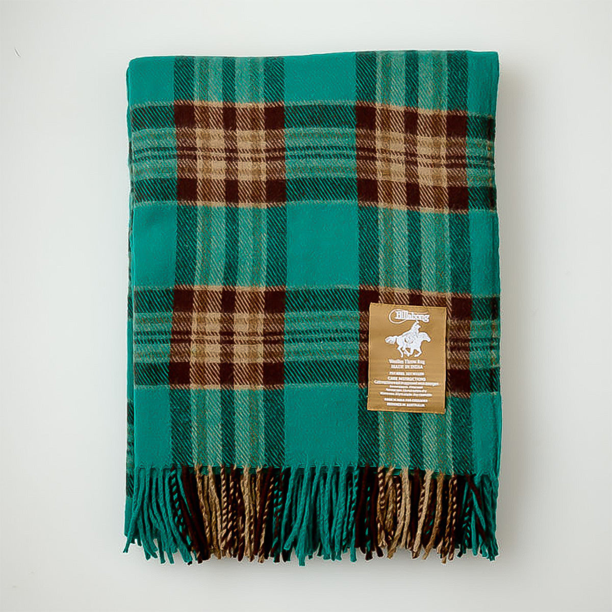 Billabong Fringed Tartan Throw Blanket