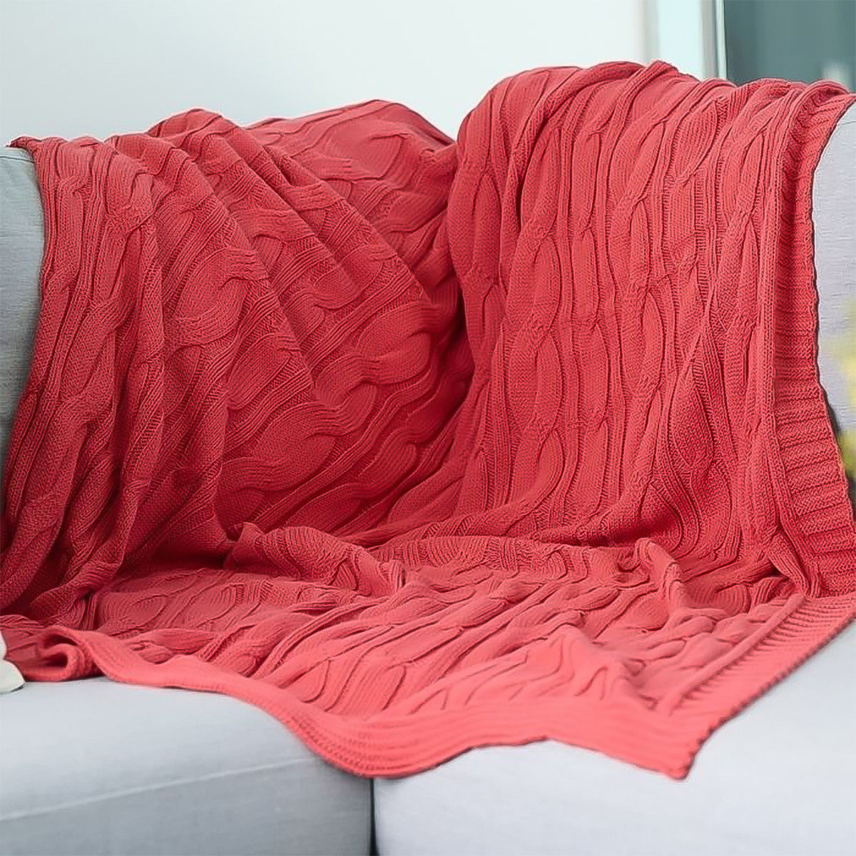 Cotton Knitted Throw