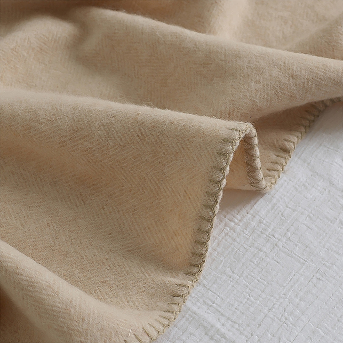Alpaca Wool Blanket Herringbone