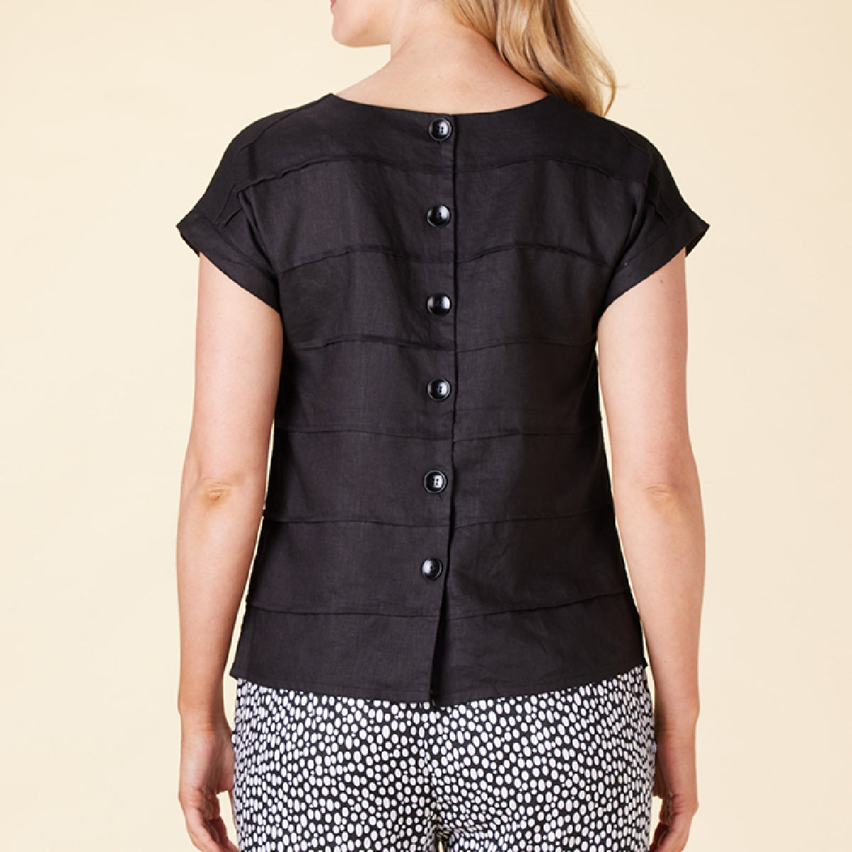 Button Back Shell Linen Top