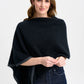 Possum Contrast Trim Poncho