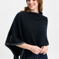 Possum Contrast Trim Poncho