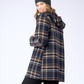 Wool Blend Reversible Hooded Coat Check