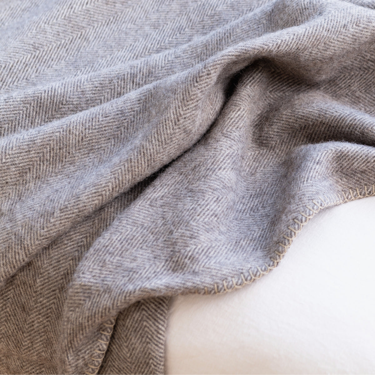 Alpaca Australian Baby Blanket Herringbone