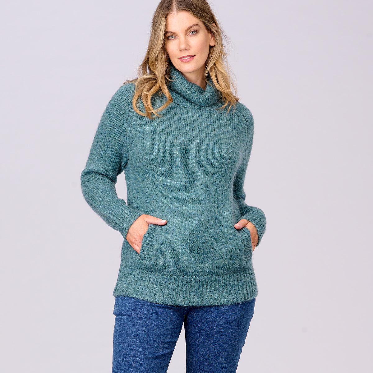 Recycled Yarn Roll Neck Sweater