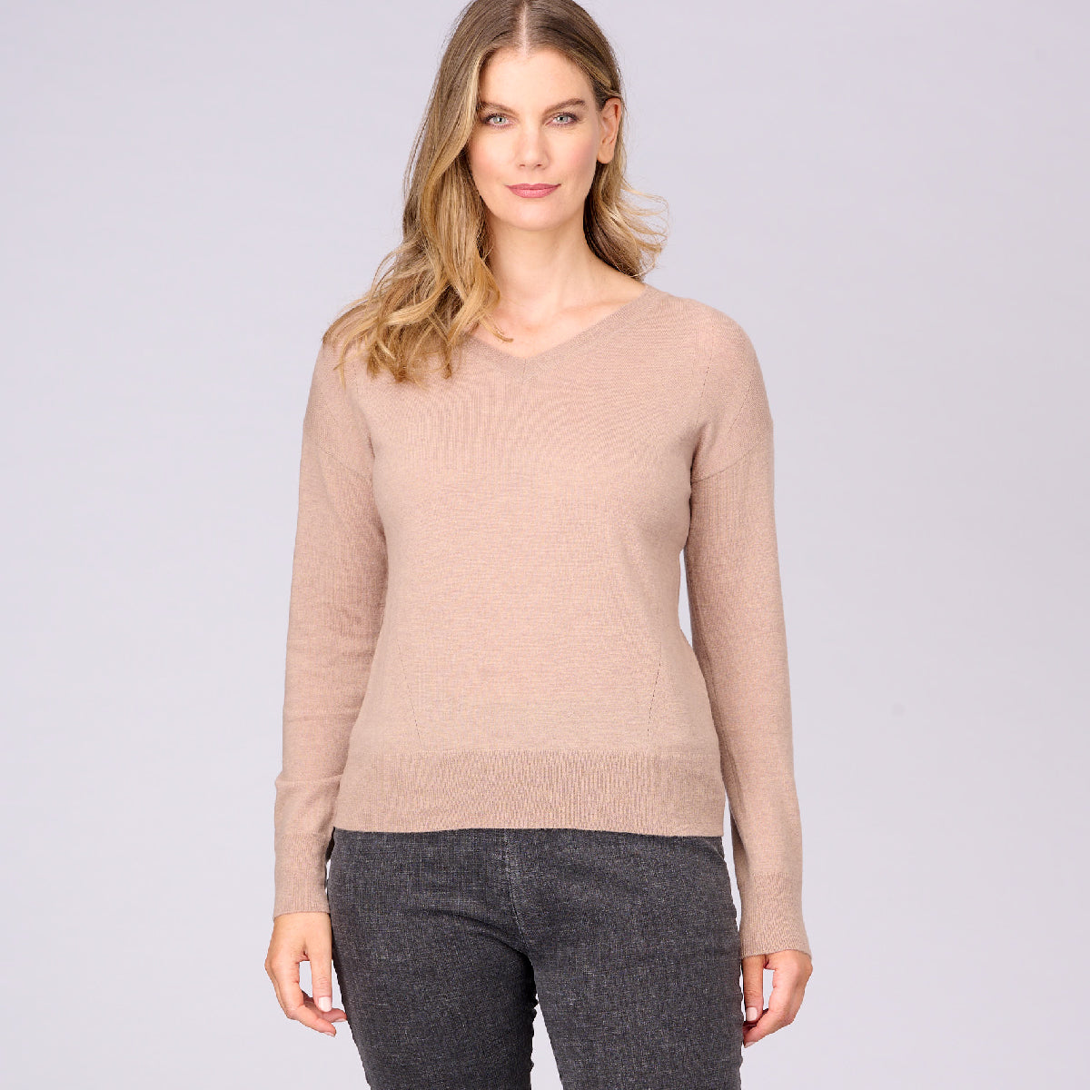 Wool Cashmere V - Neck Sweater