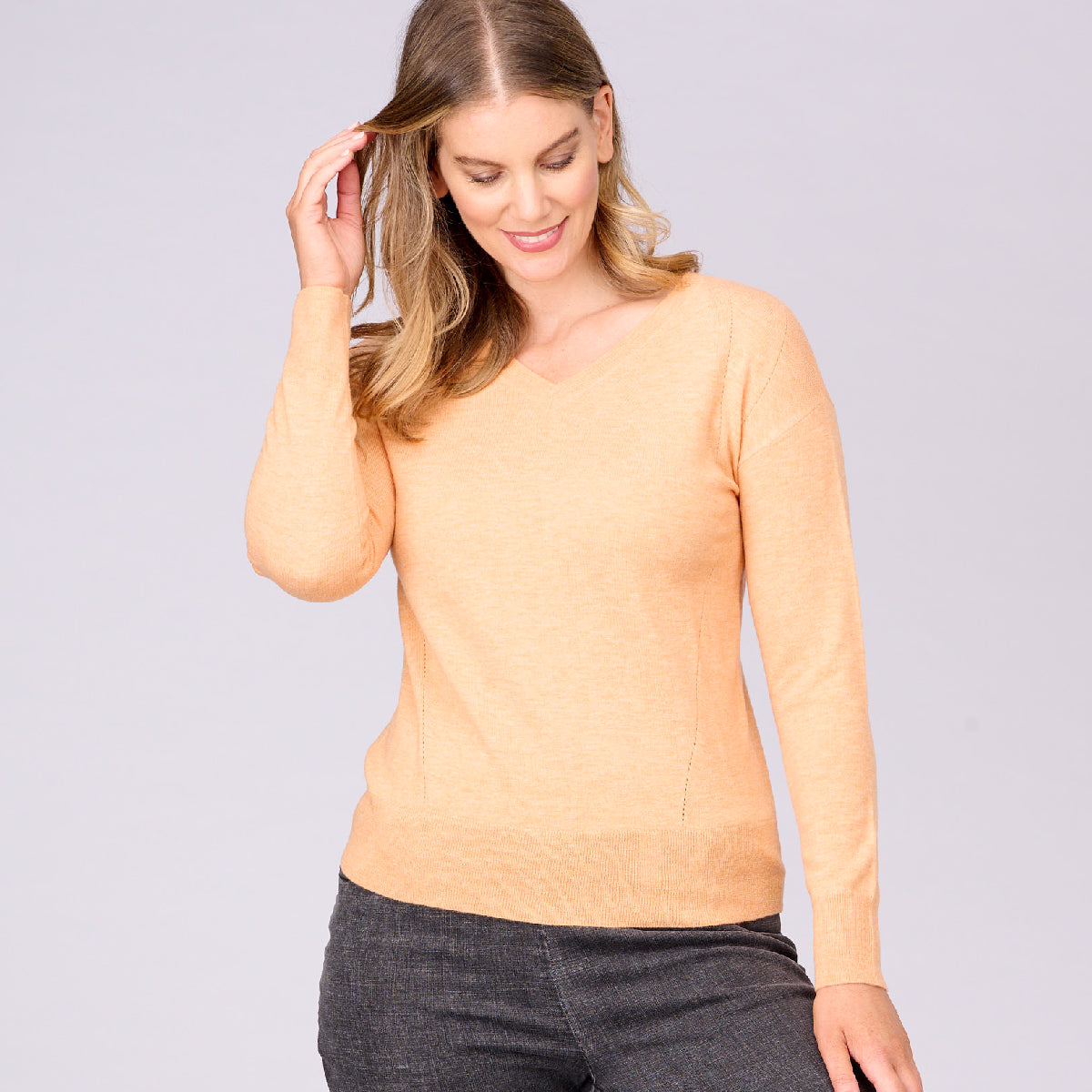 Wool Cashmere V - Neck Sweater