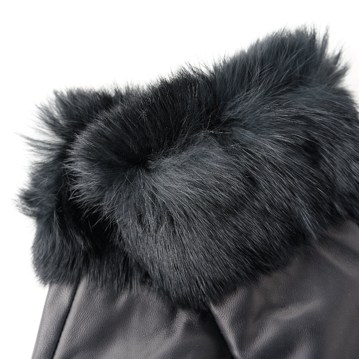 Ladies Leather Gloves With Rabbit Fur