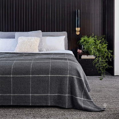 Fine Merino Wool Blanket Check