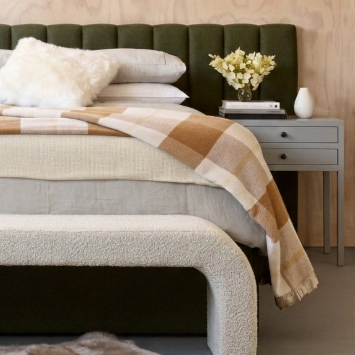 Essential Merino Wool Blanket Check