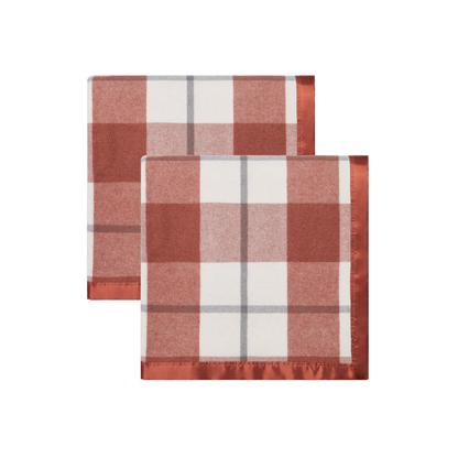 Essential Merino Wool Baby Blanket Check B - 2 Pack