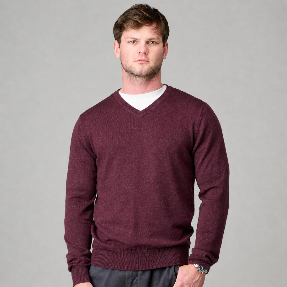 Ansett Vee Neck Merino Wool 6723