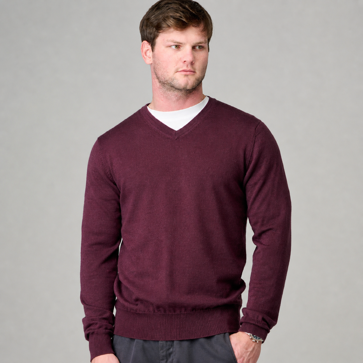 Ansett Vee Neck Merino Wool 6723