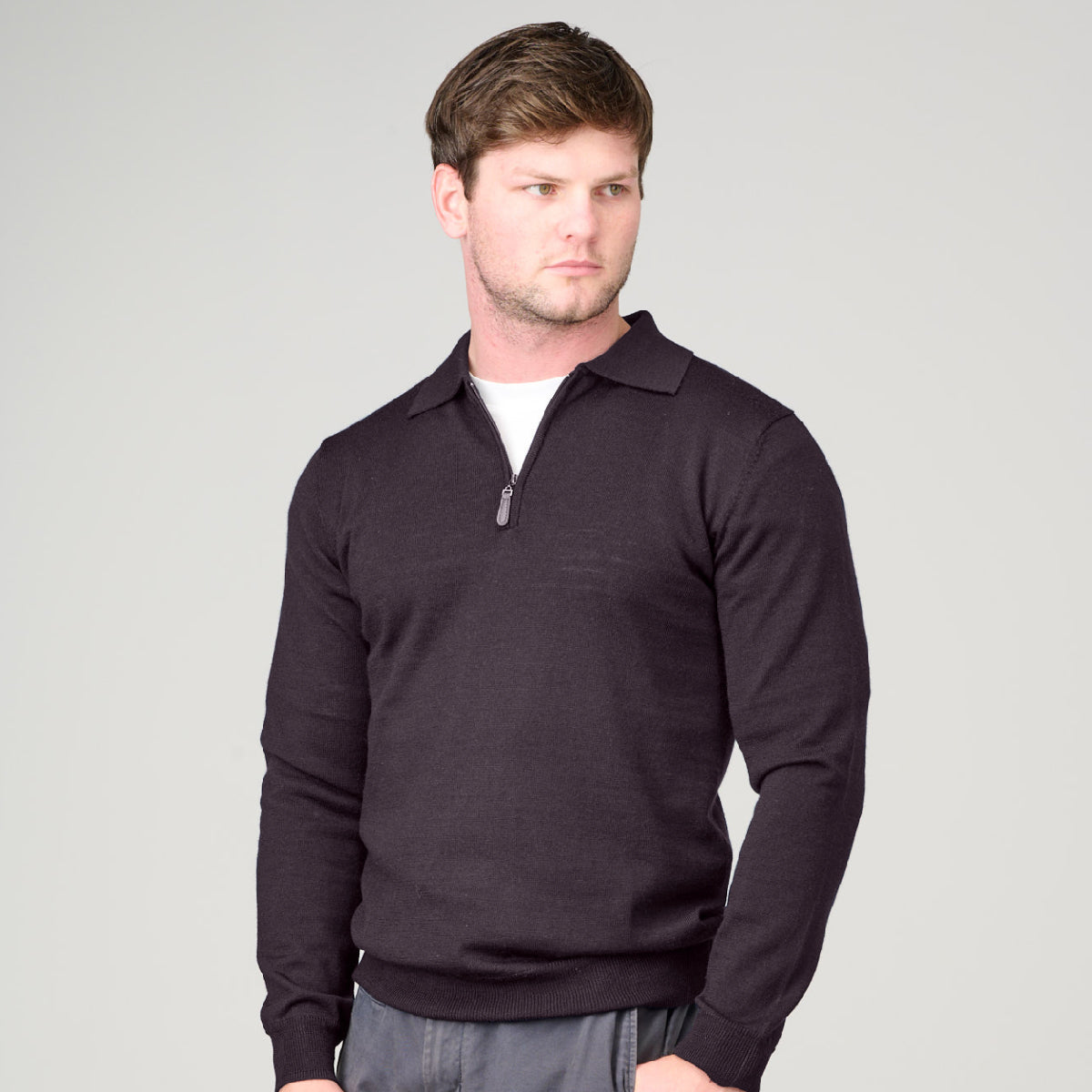 Ansett Merino Wool 1/2 Zip Polo