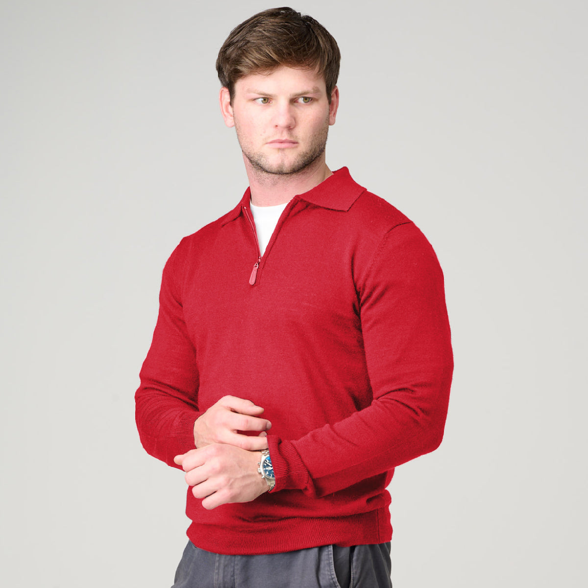 Ansett Merino Wool 1/2 Zip Polo