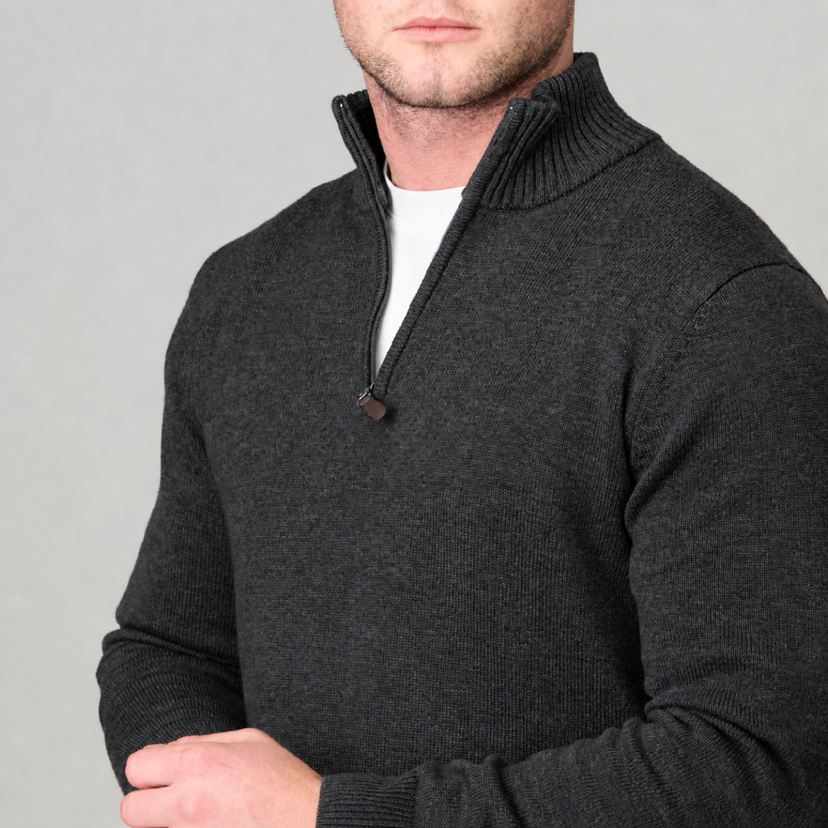 1/2 Zip Mock Turtle Wool/Cashmere Jumper