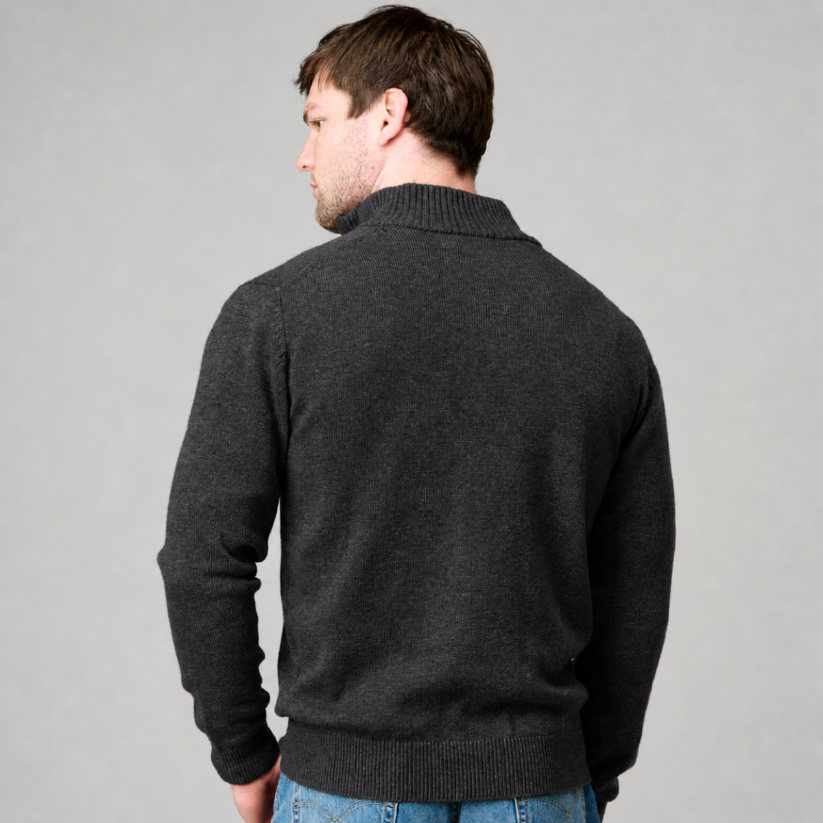 1/2 Zip Mock Turtle Wool/Cashmere Jumper