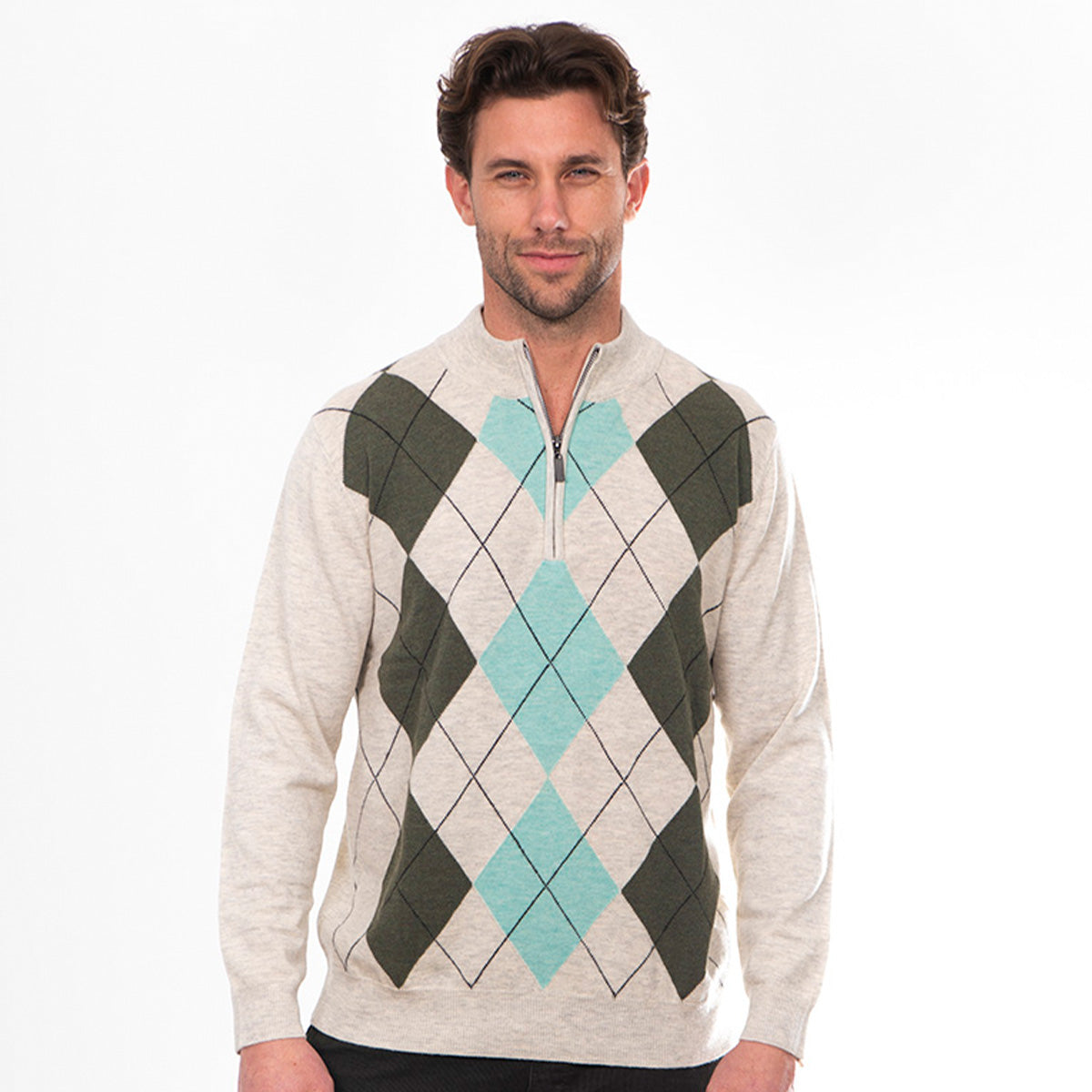 Argyle 1/4 Zip Pullover – Creswick Wool