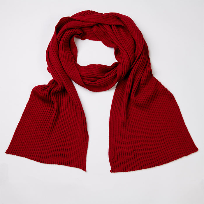 100% Wool Ribbed Scarf