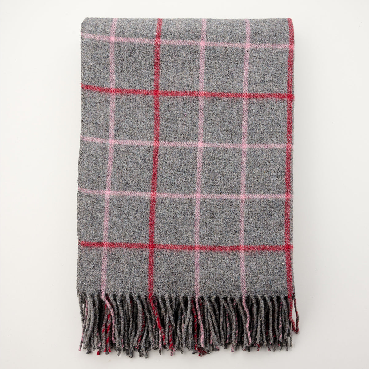 Alpaca Wool Throw Fringe Check