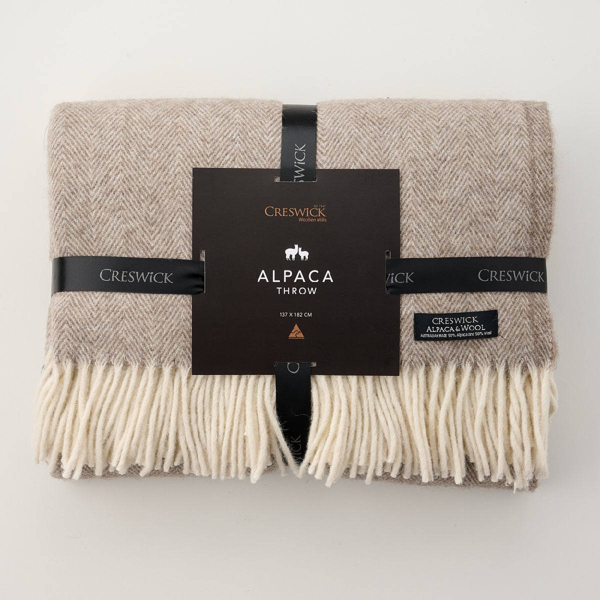 Alpaca Wool Australian Throw Herringbone