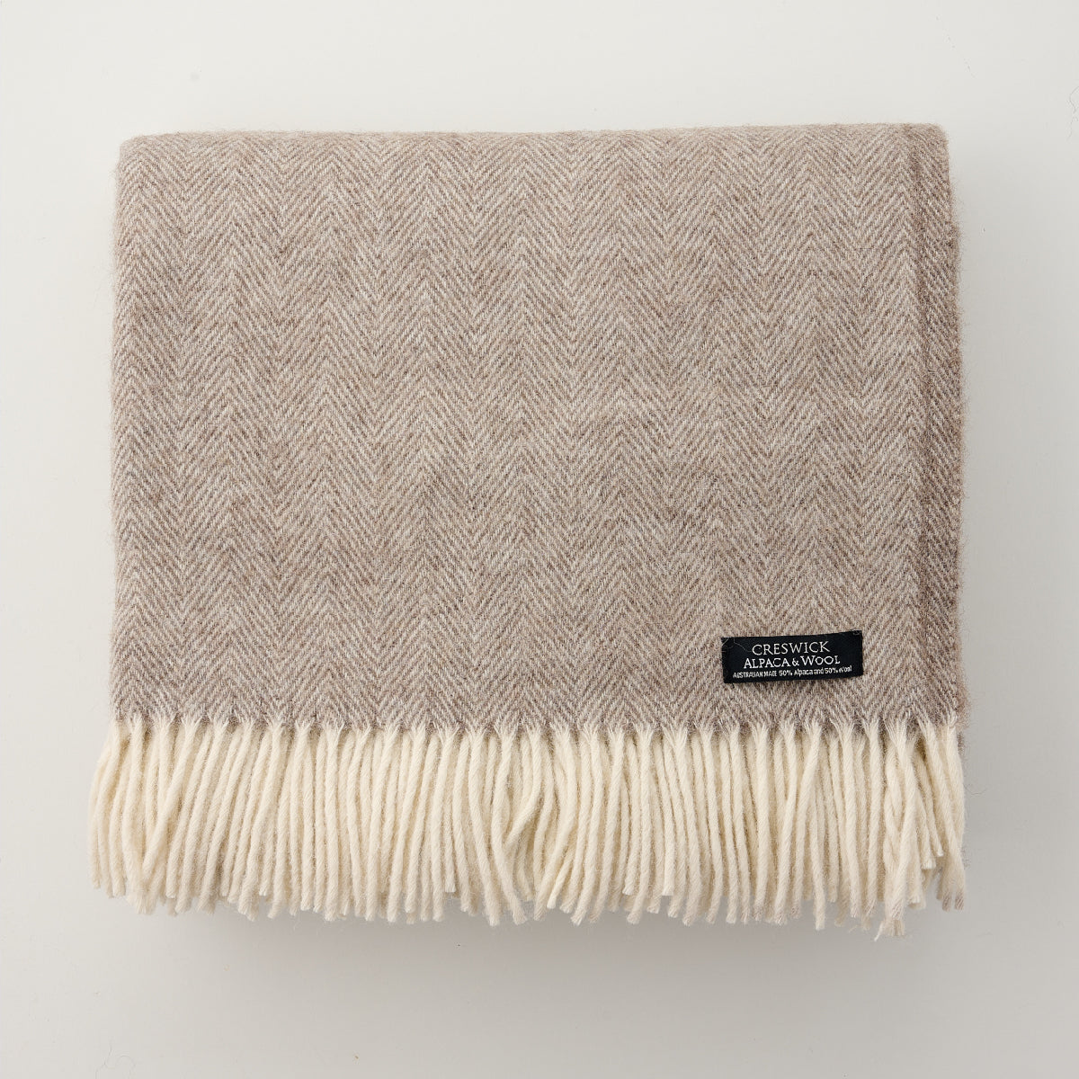 Alpaca Australian Wool Throw Herringbone Blanket Stitch