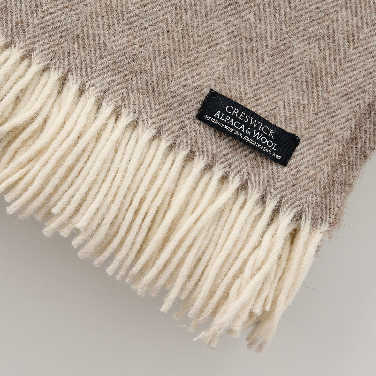 Alpaca Australian Wool Throw Herringbone Blanket Stitch