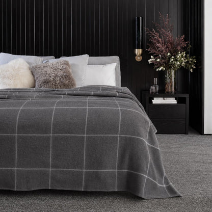 Fine Merino Wool Blanket Check