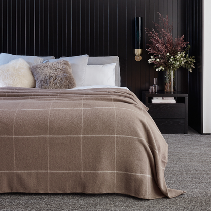 Fine Merino Wool Blanket Check