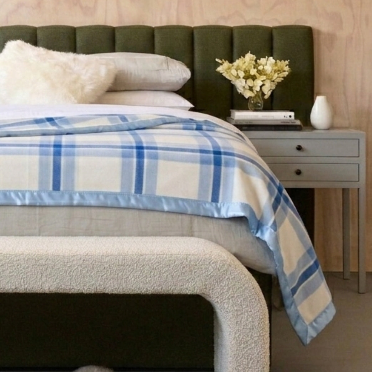 Essential Merino Wool Blanket Check