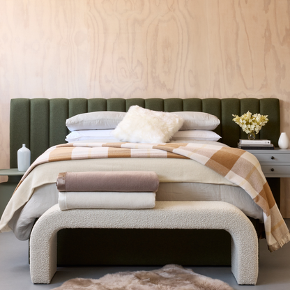 Essential Merino Wool Blanket Check