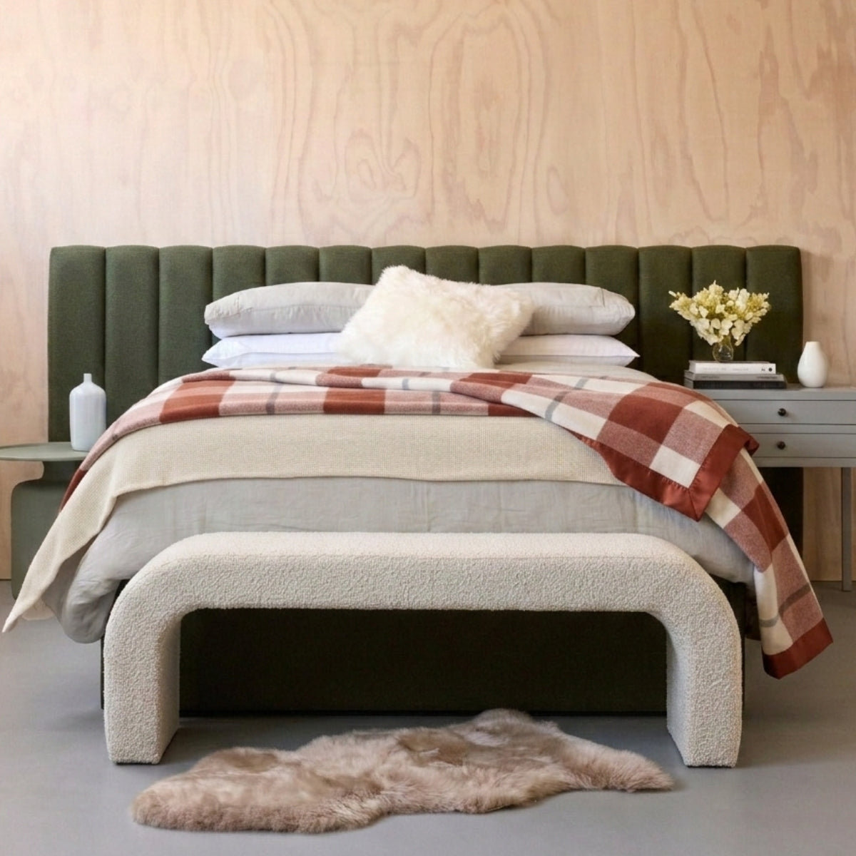 Essential Merino Wool Blanket Check