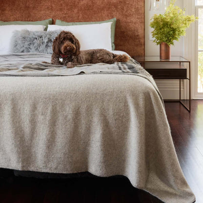 Premium Australian Alpaca Wool Blanket Cobblestone