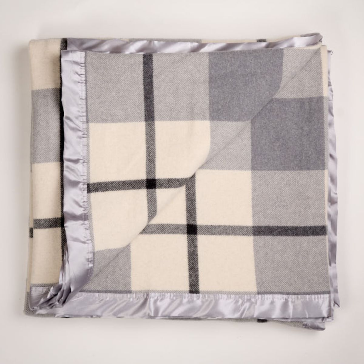 Essential Merino Wool Baby Blanket Check B